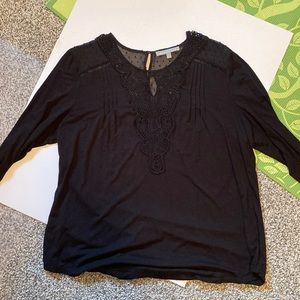 Daniel Rainn XL Black Long Sleeved Blouse